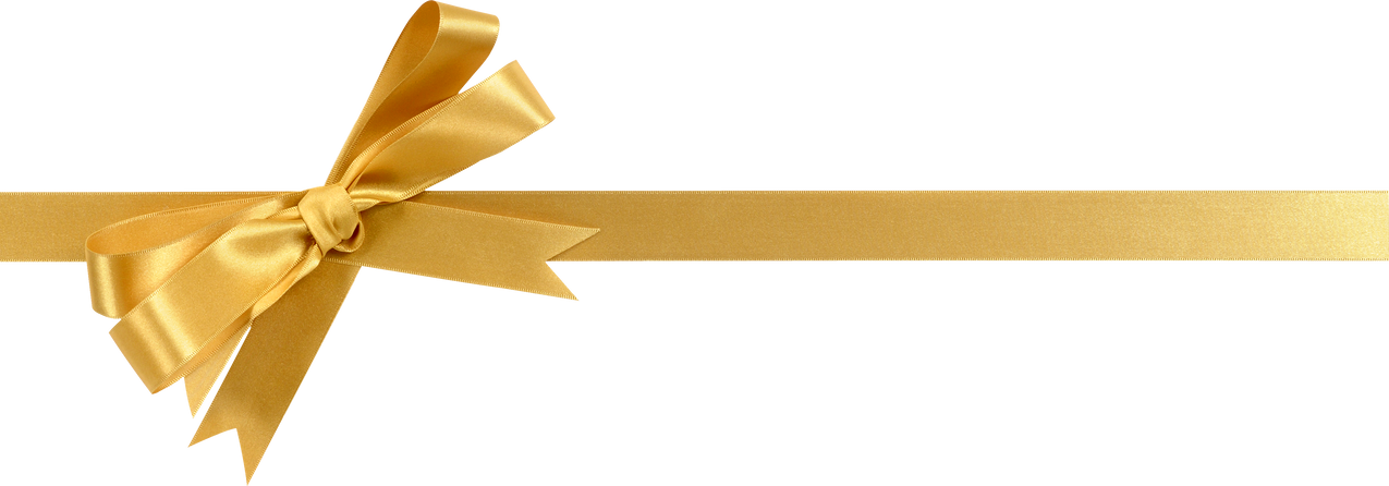 Gold gift ribbon and bow