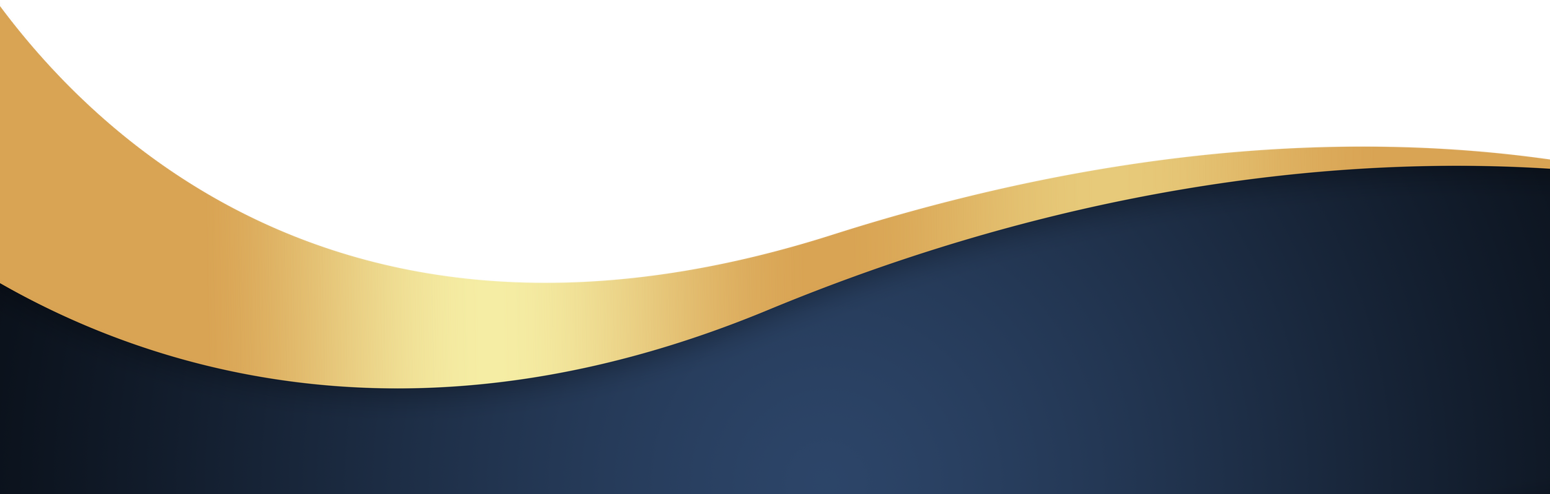 Navy and Gold Wavy Banner. Curved header and footer.